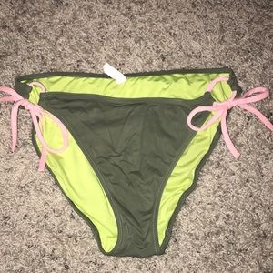 victoria’s secret olive green/ pink bikini bottoms